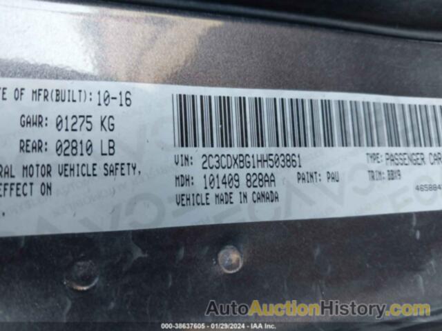 DODGE CHARGER SE RWD, 2C3CDXBG1HH503861