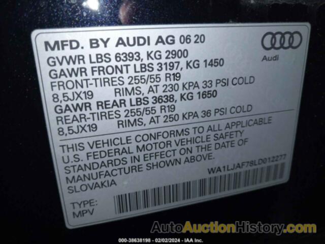 AUDI Q7 PREMIUM PLUS 45 TFSI QUATTRO TIPTRONIC, WA1LJAF78LD012277