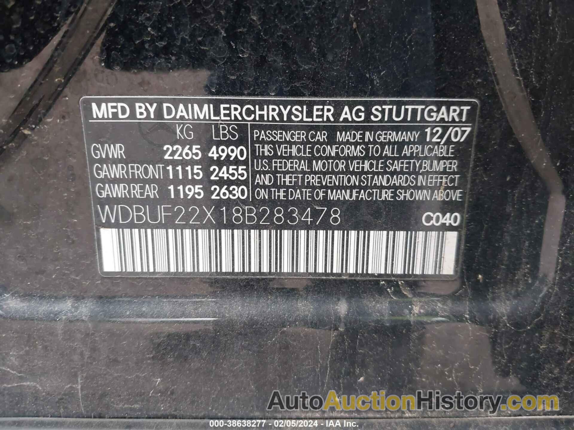 MERCEDES-BENZ E 320 BLUETEC, WDBUF22X18B283478