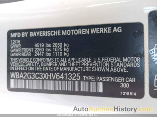 BMW M240I XDRIVE, WBA2G3C3XHV641325