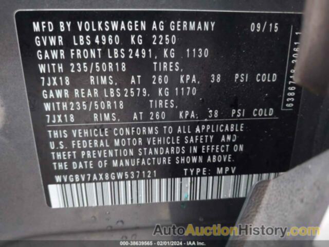 VOLKSWAGEN TIGUAN SE, WVGBV7AX8GW537121