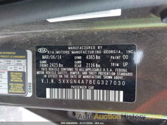 KIA OPTIMA EX, 5XXGN4A78EG327030