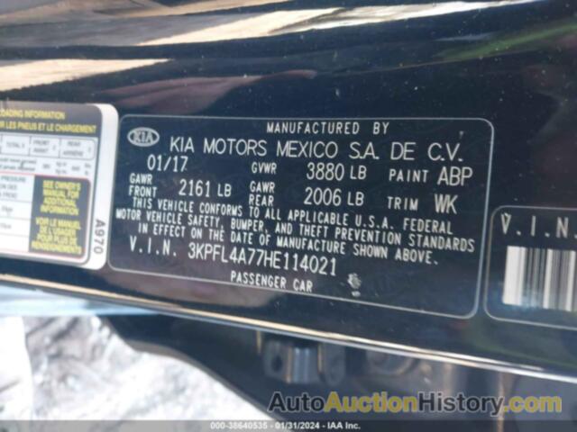 KIA FORTE S, 3KPFL4A77HE114021