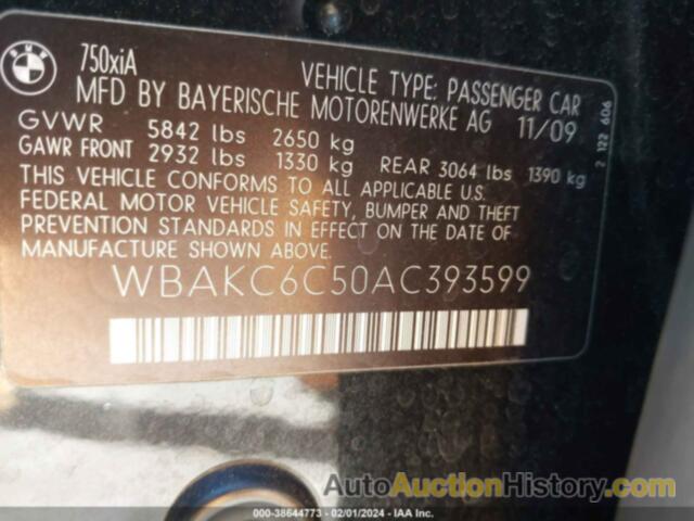 BMW 750I XDRIVE, WBAKC6C50AC393599