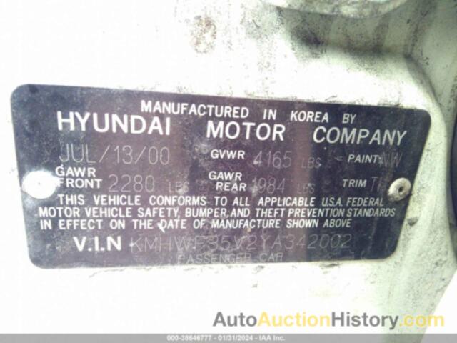 HYUNDAI SONATA GLS V6, KMHWF35V2YA342002