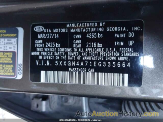 KIA OPTIMA EX, 5XXGN4A71EG335664