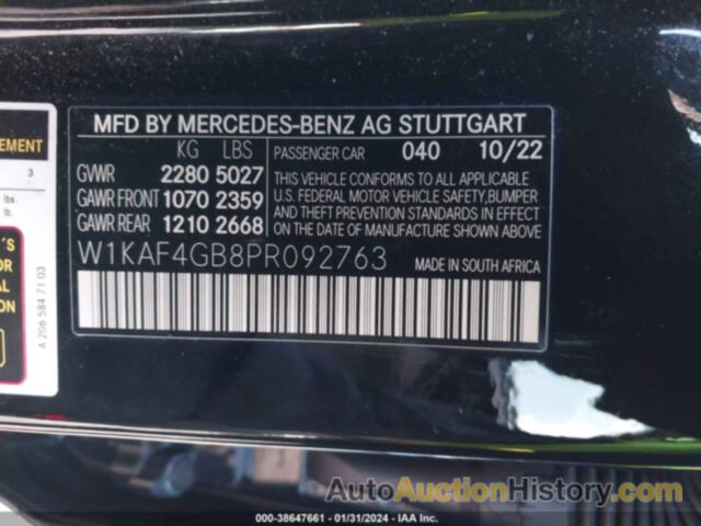 MERCEDES-BENZ C 300 SEDAN, W1KAF4GB8PR092763