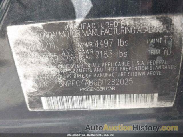 HYUNDAI SONATA LIMITED 2.0T, 5NPEC4AB6BH282025