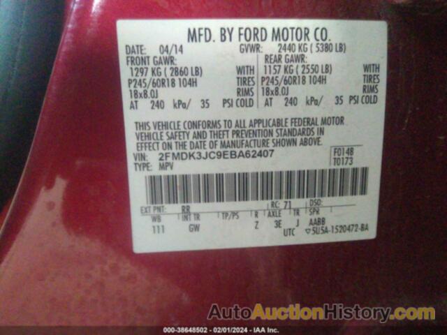 FORD EDGE SEL, 2FMDK3JC9EBA62407