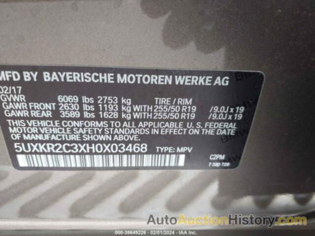 BMW X5 SDRIVE35I, 5UXKR2C3XH0X03468