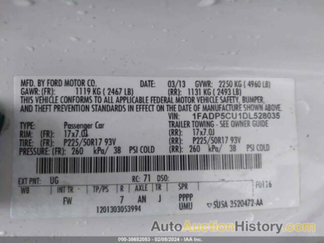 FORD C-MAX ENERGI SEL, 1FADP5CU1DL528035