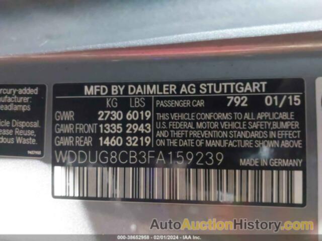 MERCEDES-BENZ S 550, WDDUG8CB3FA159239