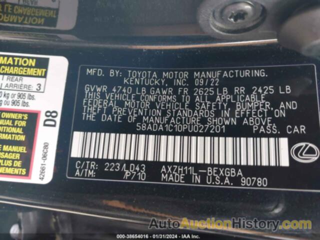 LEXUS ES 300H, 58ADA1C10PU027201