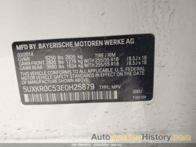 BMW X5 XDRIVE35I, 5UXKR0C53E0H25879