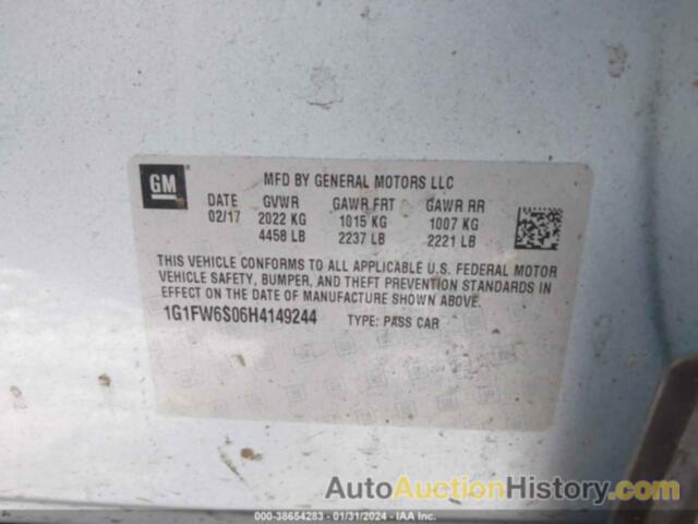 CHEVROLET BOLT EV LT, 1G1FW6S06H4149244