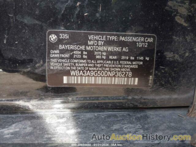 BMW 335I, WBA3A9G50DNP36278