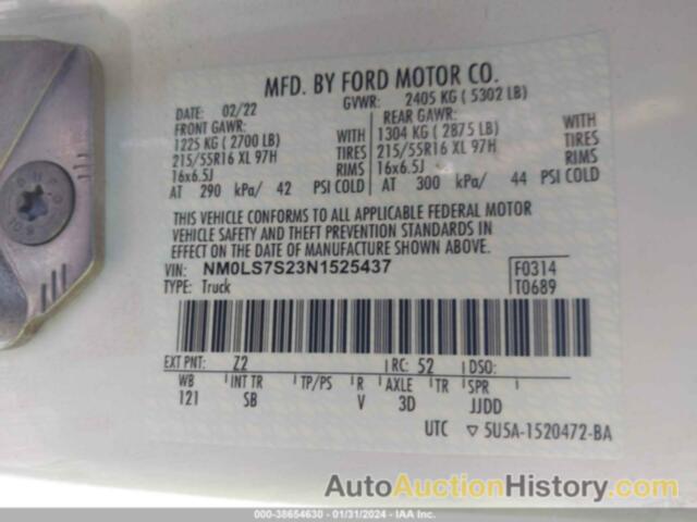 FORD TRANSIT CONNECT XL, NM0LS7S23N1525437