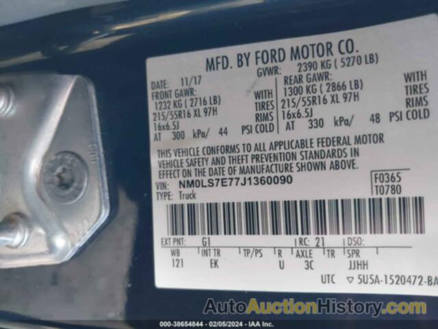 FORD TRANSIT CONNECT XL, NM0LS7E77J1360090