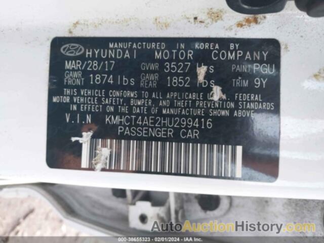 HYUNDAI ACCENT VALUE EDITION, KMHCT4AE2HU299416