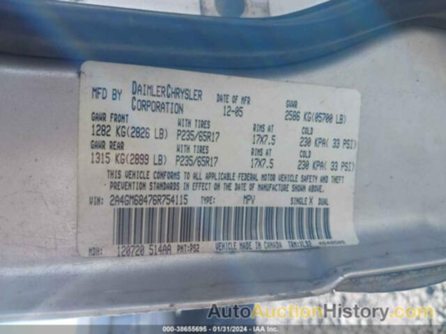 CHRYSLER PACIFICA TOURING, 2A4GM68476R754115