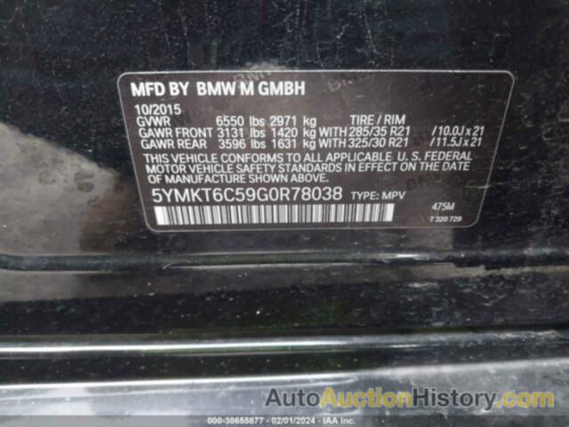 BMW X5 M, 5YMKT6C59G0R78038