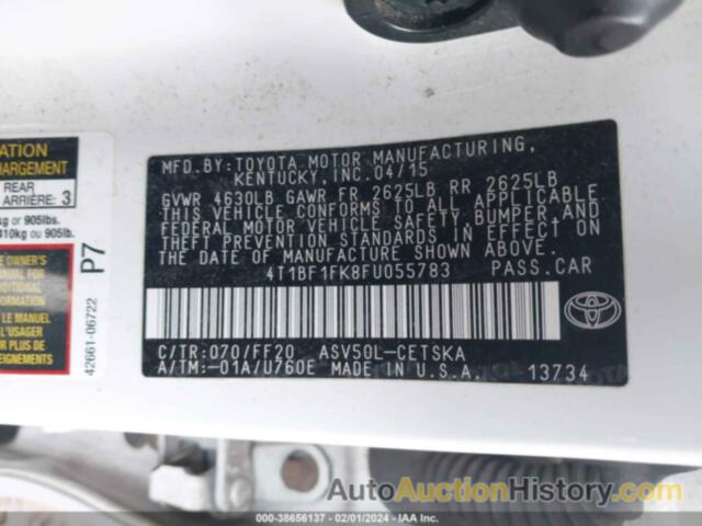 TOYOTA CAMRY SE, 4T1BF1FK8FU055783