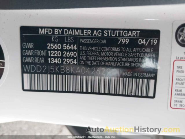 MERCEDES-BENZ CLS 450 4MATIC, WDD2J5KB8KA042629