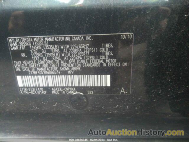 TOYOTA RAV4, 2T3BF4DVXBW096514