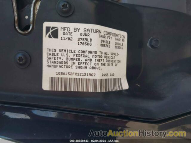 SATURN ION ION 2, 1G8AJ52FX3Z121967