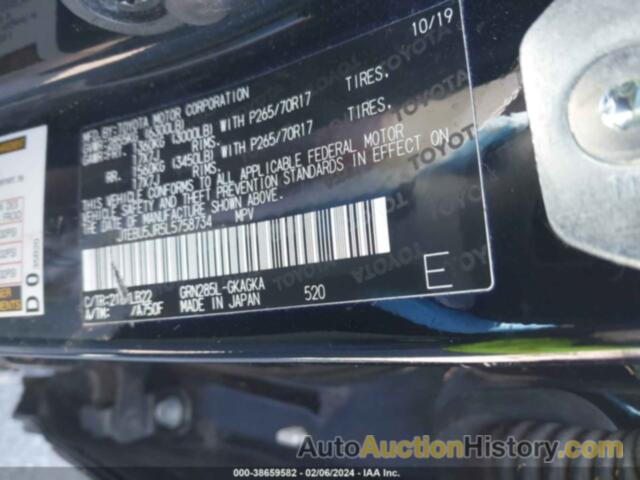 TOYOTA 4RUNNER SR5 PREMIUM, JTEBU5JR5L5758734