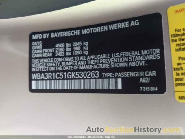 BMW 435I, WBA3R1C51GK530263