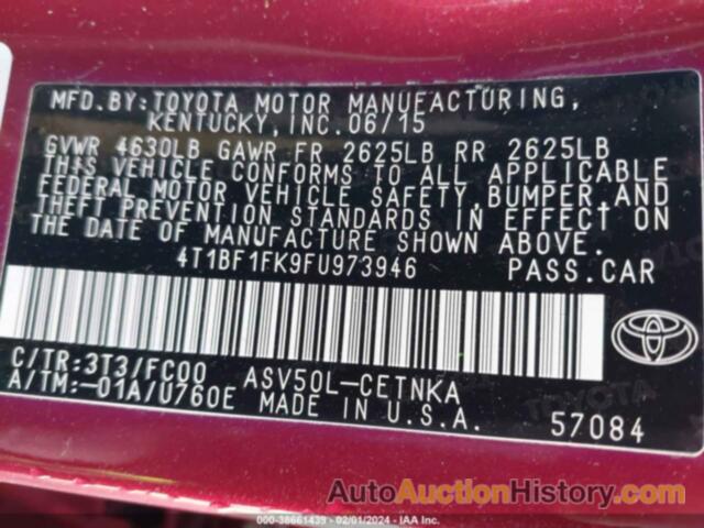 TOYOTA CAMRY LE, 4T1BF1FK9FU973946