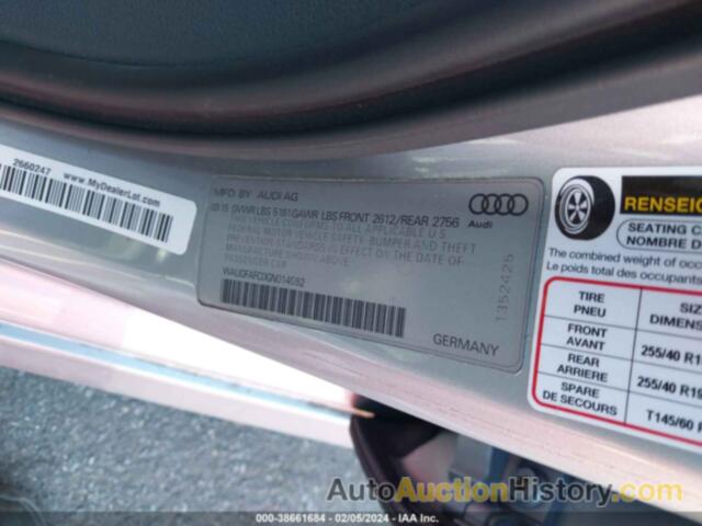 AUDI A6 2.0T PREMIUM PLUS, WAUGFAFC0GN014592