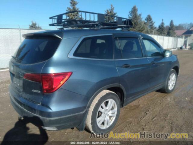 HONDA PILOT LX, 5FNYF6H17JB034652