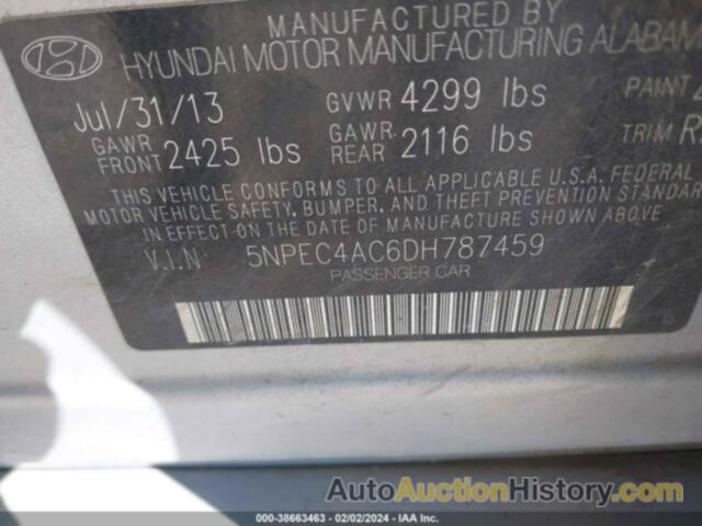 HYUNDAI SONATA LIMITED, 5NPEC4AC6DH787459