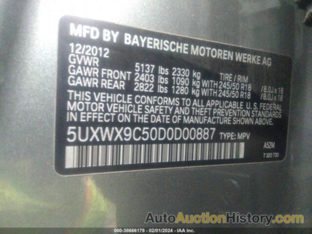 BMW X3 XDRIVE28I, 5UXWX9C50D0D00887