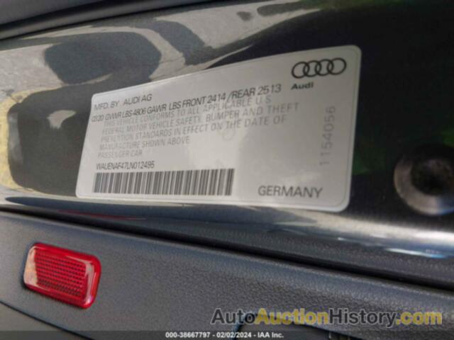 AUDI A4 PREMIUM PLUS, WAUENAF47LN012495