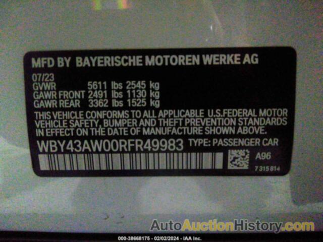 BMW I4 EDRIVE35, WBY43AW00RFR49983