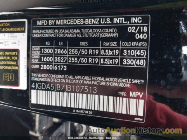 MERCEDES-BENZ GLE 350, 4JGDA5JB7JB107513