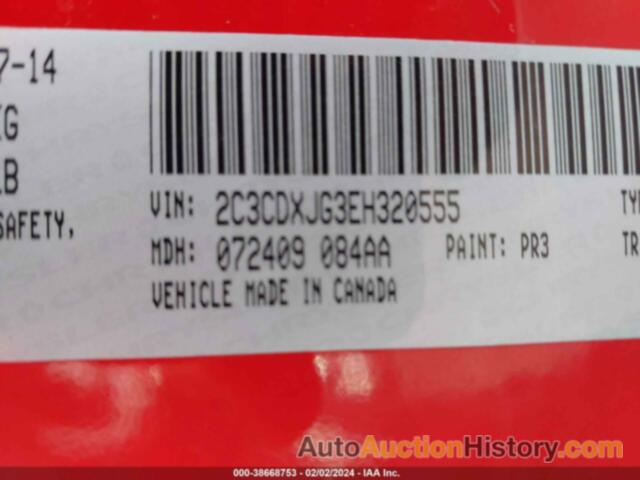 DODGE CHARGER SXT, 2C3CDXJG3EH320555