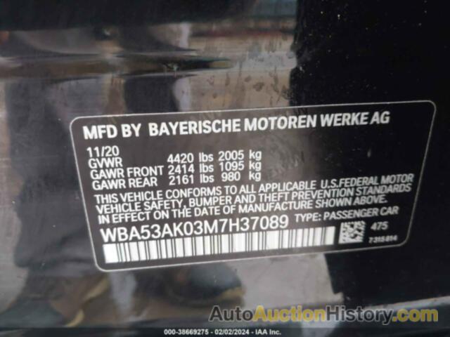 BMW 228I GRAN COUPE SDRIVE, WBA53AK03M7H37089