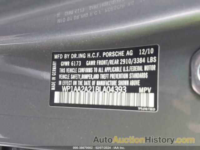 PORSCHE CAYENNE, WP1AA2A21BLA04393