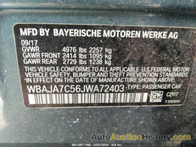 BMW 530I XDRIVE, WBAJA7C56JWA72403