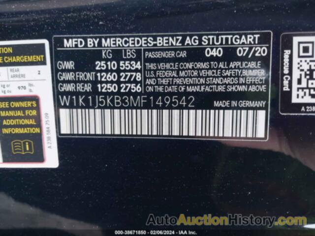 MERCEDES-BENZ E 450 450 4MATIC, W1K1J5KB3MF149542