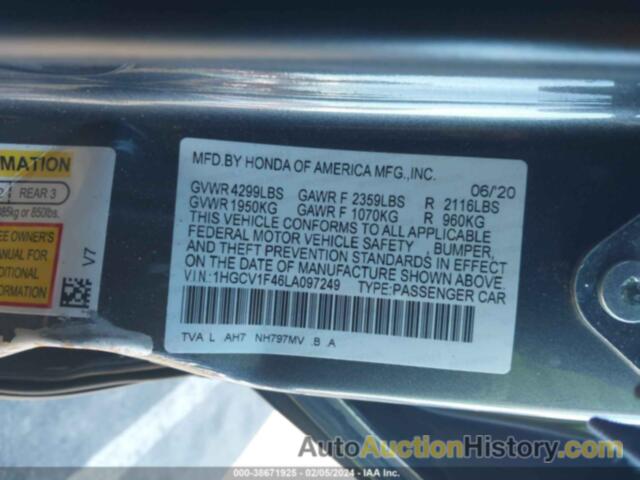 HONDA ACCORD EX, 1HGCV1F46LA097249