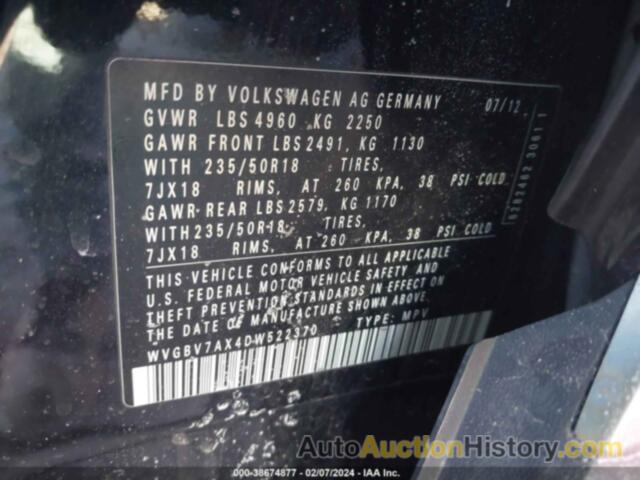 VOLKSWAGEN TIGUAN SE, WVGBV7AX4DW522370