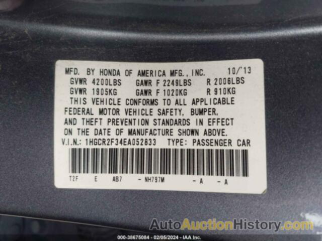 HONDA ACCORD LX, 1HGCR2F34EA052833