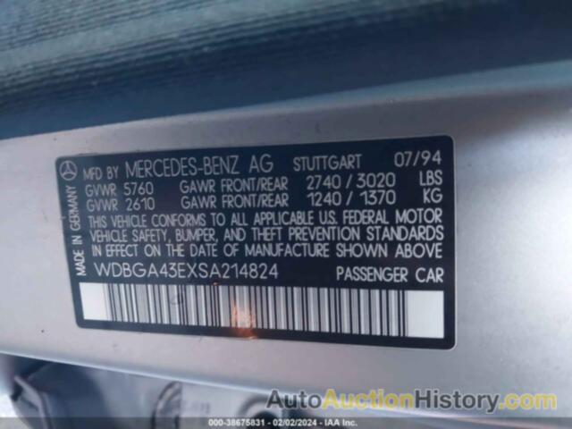 MERCEDES-BENZ S 420, WDBGA43EXSA214824