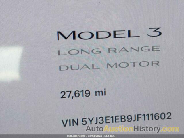 TESLA MODEL 3 LONG RANGE/PERFORMANCE, 5YJ3E1EB9JF111602