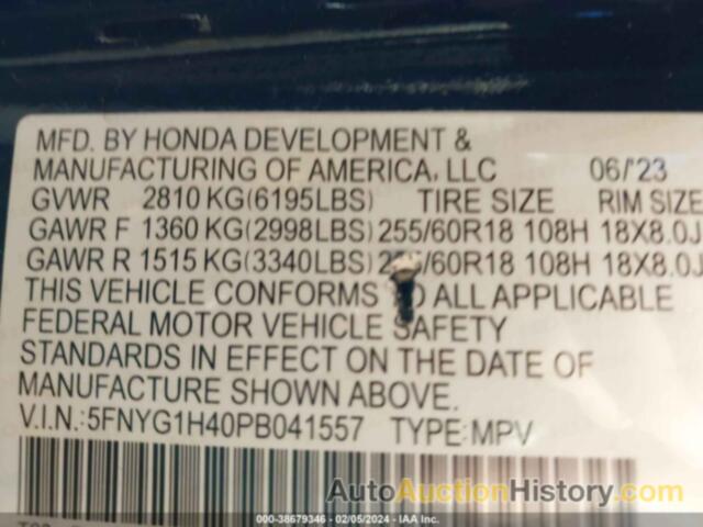 HONDA PILOT AWD EX-L 8 PASSENGER, 5FNYG1H40PB041557